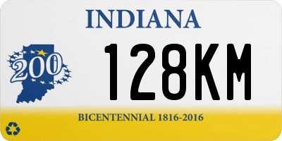 IN license plate 128KM