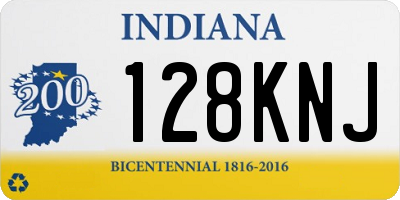IN license plate 128KNJ
