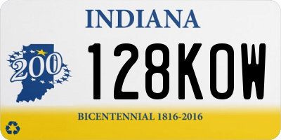 IN license plate 128KOW