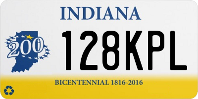 IN license plate 128KPL