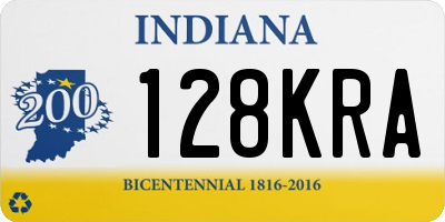 IN license plate 128KRA