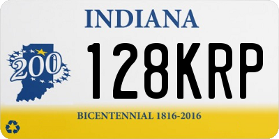 IN license plate 128KRP