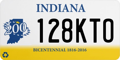 IN license plate 128KTO