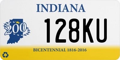 IN license plate 128KU