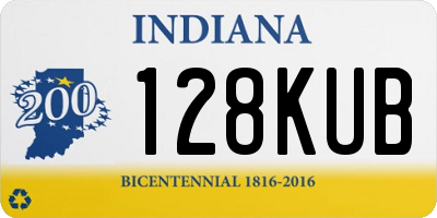 IN license plate 128KUB