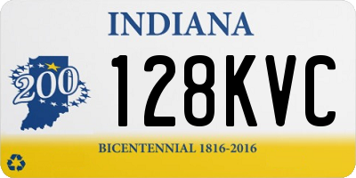 IN license plate 128KVC
