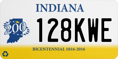 IN license plate 128KWE
