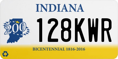 IN license plate 128KWR
