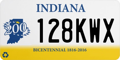 IN license plate 128KWX