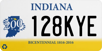 IN license plate 128KYE