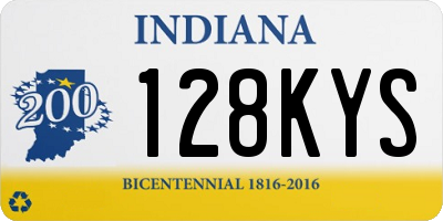 IN license plate 128KYS