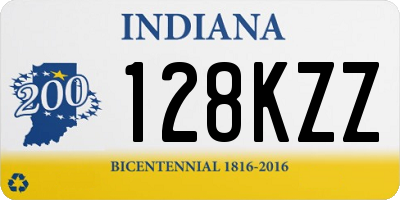 IN license plate 128KZZ