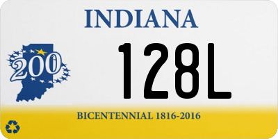 IN license plate 128L