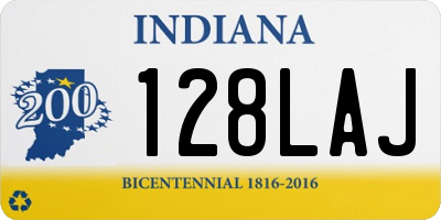IN license plate 128LAJ