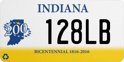 IN license plate 128LB