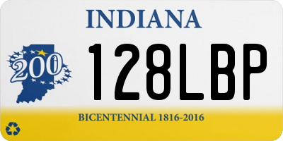 IN license plate 128LBP