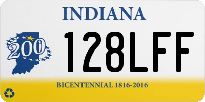 IN license plate 128LFF