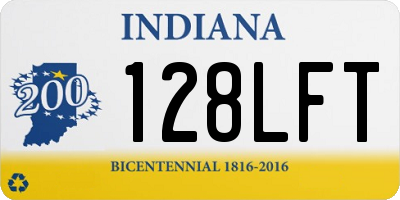 IN license plate 128LFT