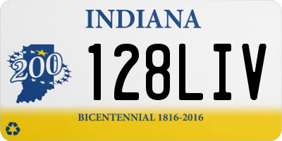 IN license plate 128LIV