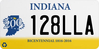 IN license plate 128LLA