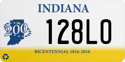 IN license plate 128LO