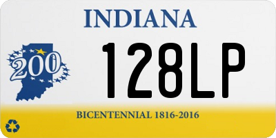 IN license plate 128LP