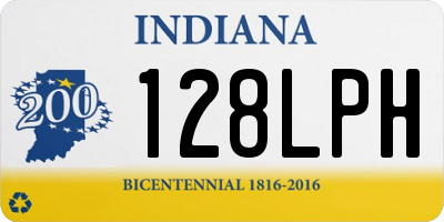 IN license plate 128LPH