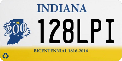IN license plate 128LPI
