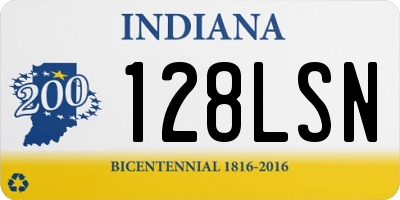 IN license plate 128LSN