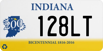 IN license plate 128LT