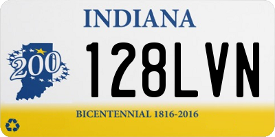 IN license plate 128LVN