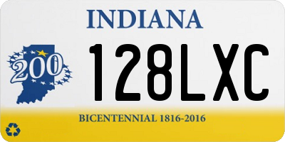 IN license plate 128LXC