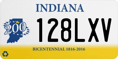 IN license plate 128LXV
