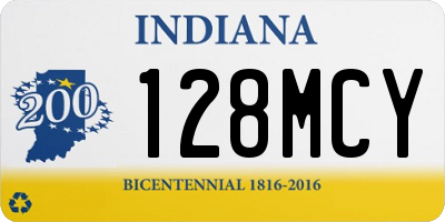 IN license plate 128MCY