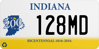 IN license plate 128MD