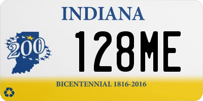 IN license plate 128ME