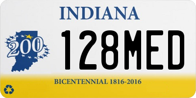 IN license plate 128MED