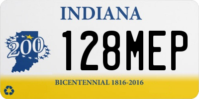 IN license plate 128MEP