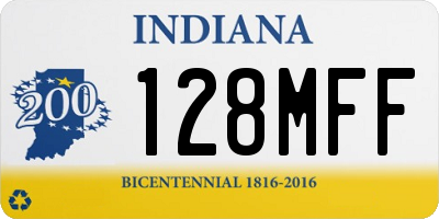IN license plate 128MFF