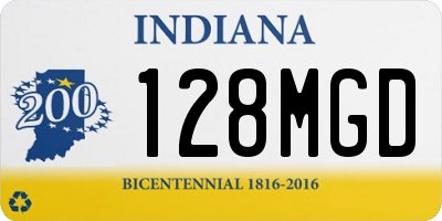 IN license plate 128MGD