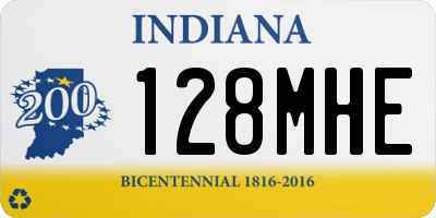 IN license plate 128MHE