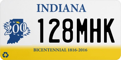IN license plate 128MHK