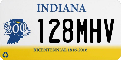 IN license plate 128MHV