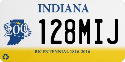 IN license plate 128MIJ