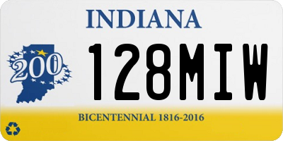 IN license plate 128MIW
