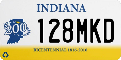 IN license plate 128MKD