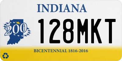 IN license plate 128MKT