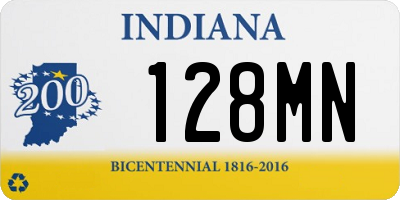 IN license plate 128MN