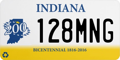 IN license plate 128MNG