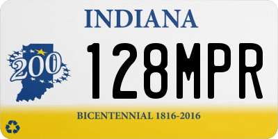 IN license plate 128MPR